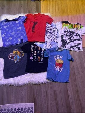 Roblox Fortnite Mario T-Shirt Bundle - Blue, Red, Black, White - Various Brands